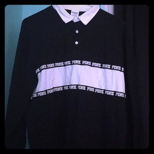 Collared black and white shirt